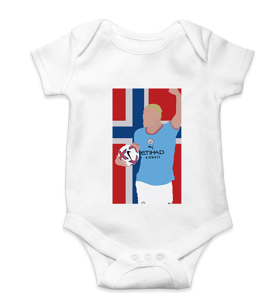 Erling Haaland Kids Romper For Baby Boy/Girl-0-5 Months(18 Inches)-White-Ektarfa.online