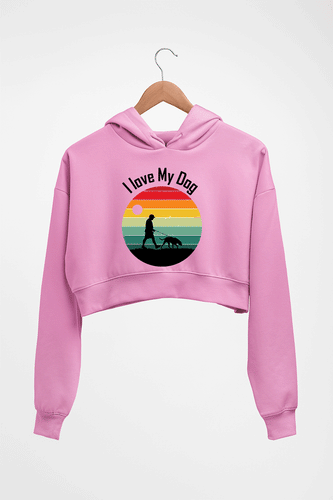 Love Dog Crop HOODIE FOR WOMEN-Light Baby Pink-Ektarfa.online