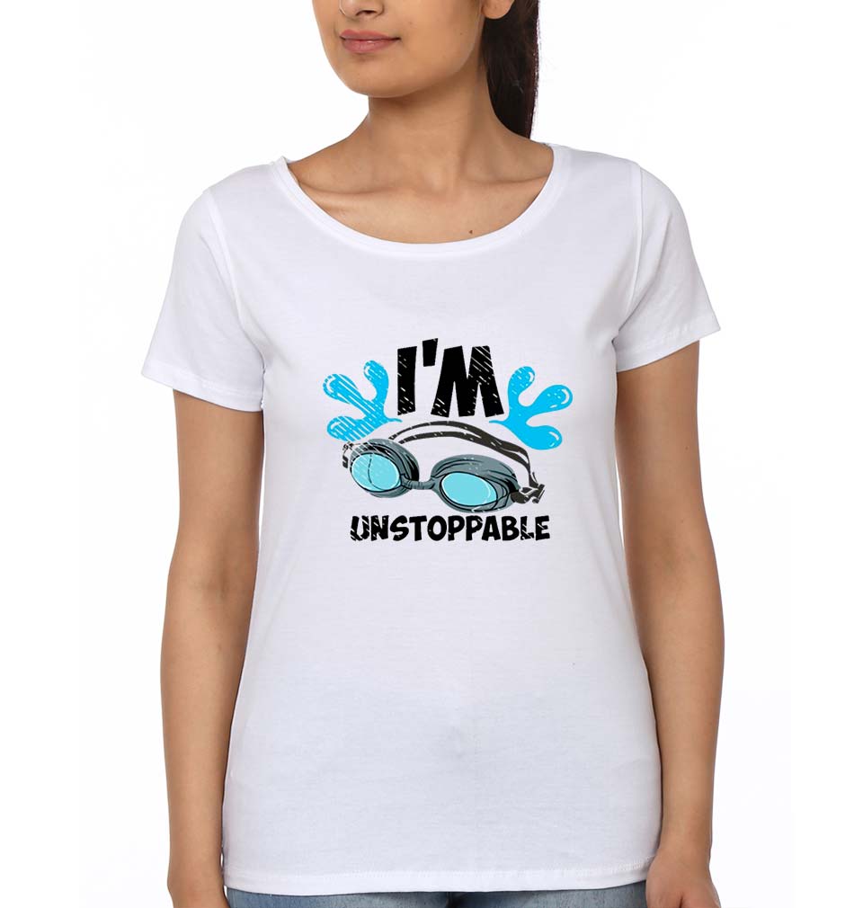 Swimming T-Shirt for Women-White-Ektarfa.online