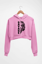 Load image into Gallery viewer, Savage Lion Crop HOODIE FOR WOMEN-Light Baby pink-Ektarfa.online
