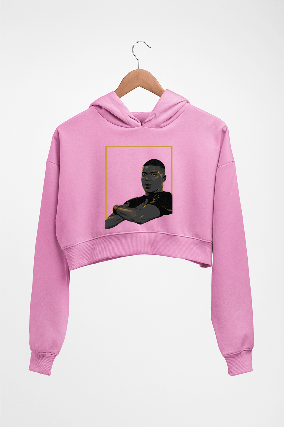 Kylian Mbappé Crop HOODIE FOR WOMEN-Light Baby Pink-Ektarfa.online