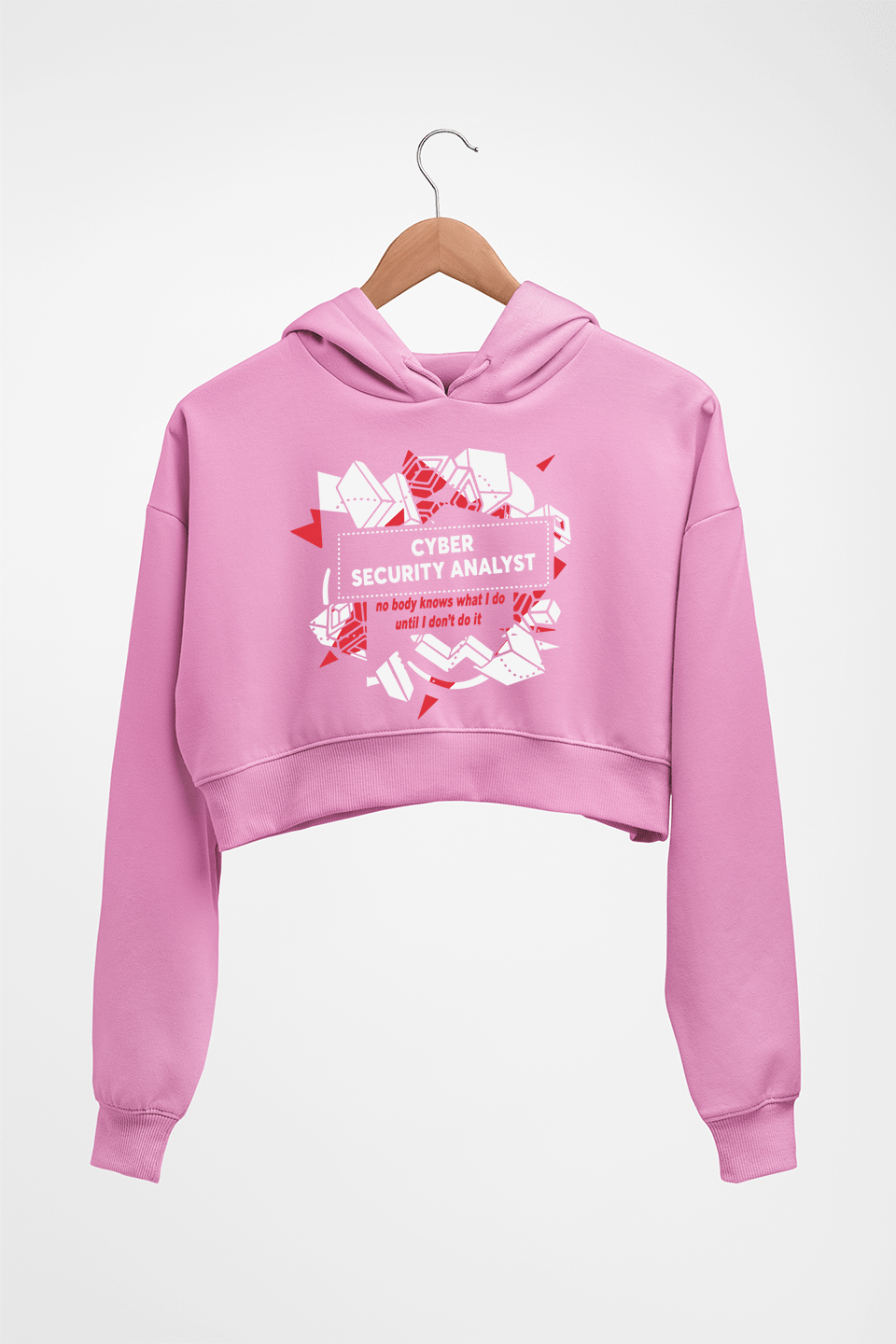 Cyber Security Crop HOODIE FOR WOMEN-Light Baby Pink-Ektarfa.online