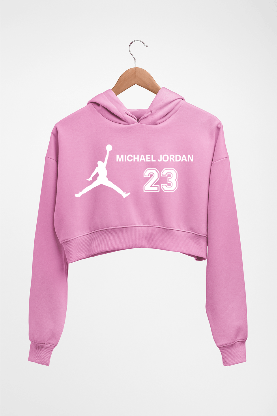 Michael Jordan Crop HOODIE FOR WOMEN-Light Baby Pink-Ektarfa.online