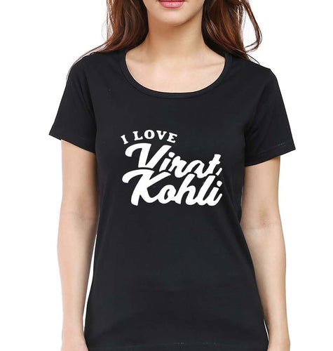 Virat Kohli T-Shirt for Women-Black-Ektarfa.online