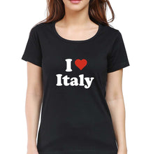 Load image into Gallery viewer, I Love Italy T-Shirt for Women-Black-Ektarfa.online
