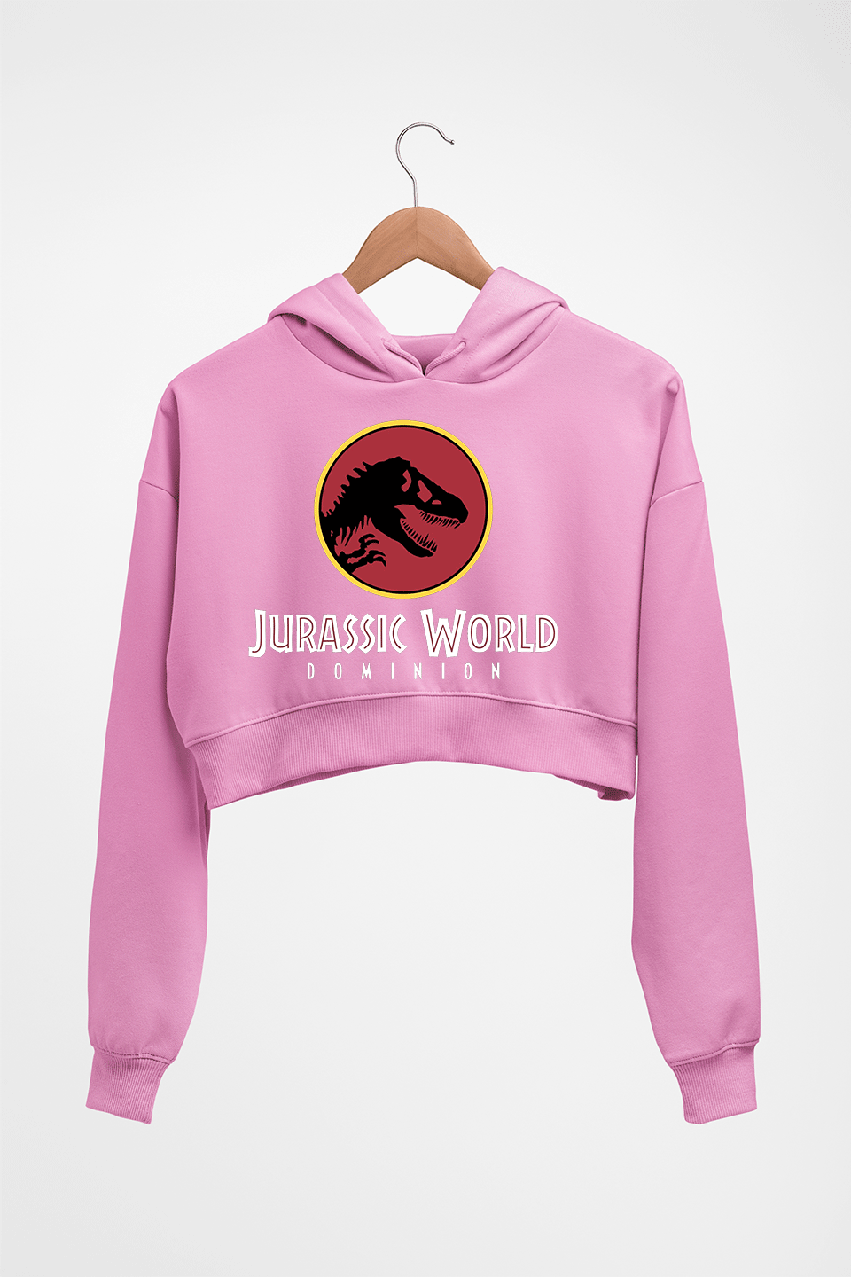 Jurassic World Crop HOODIE FOR WOMEN-Light Baby Pink-Ektarfa.online