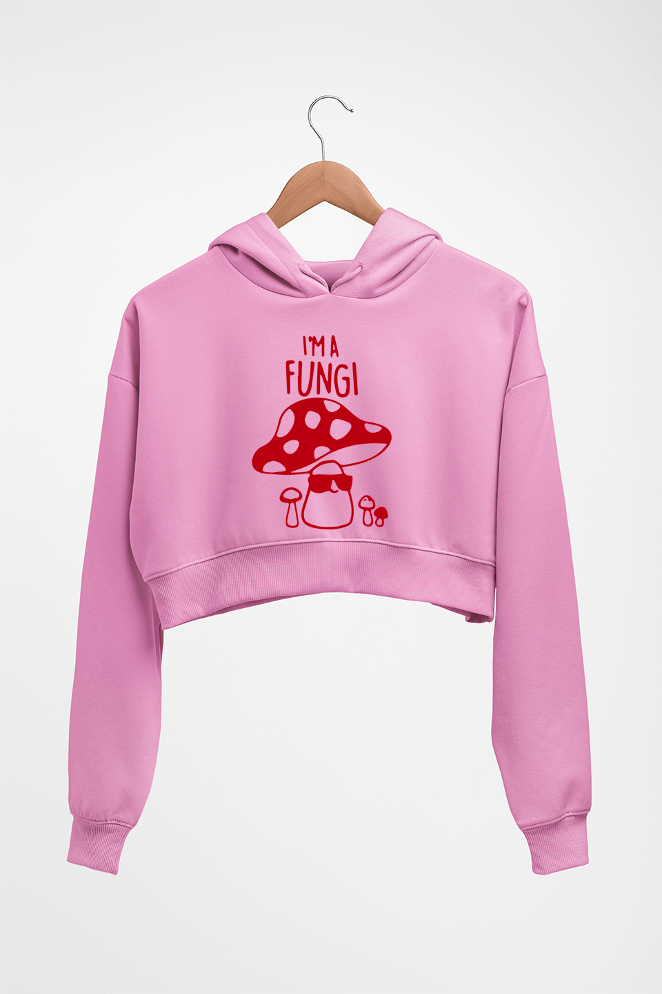 Mushroom Crop HOODIE FOR WOMEN-Light Baby Pink-Ektarfa.online