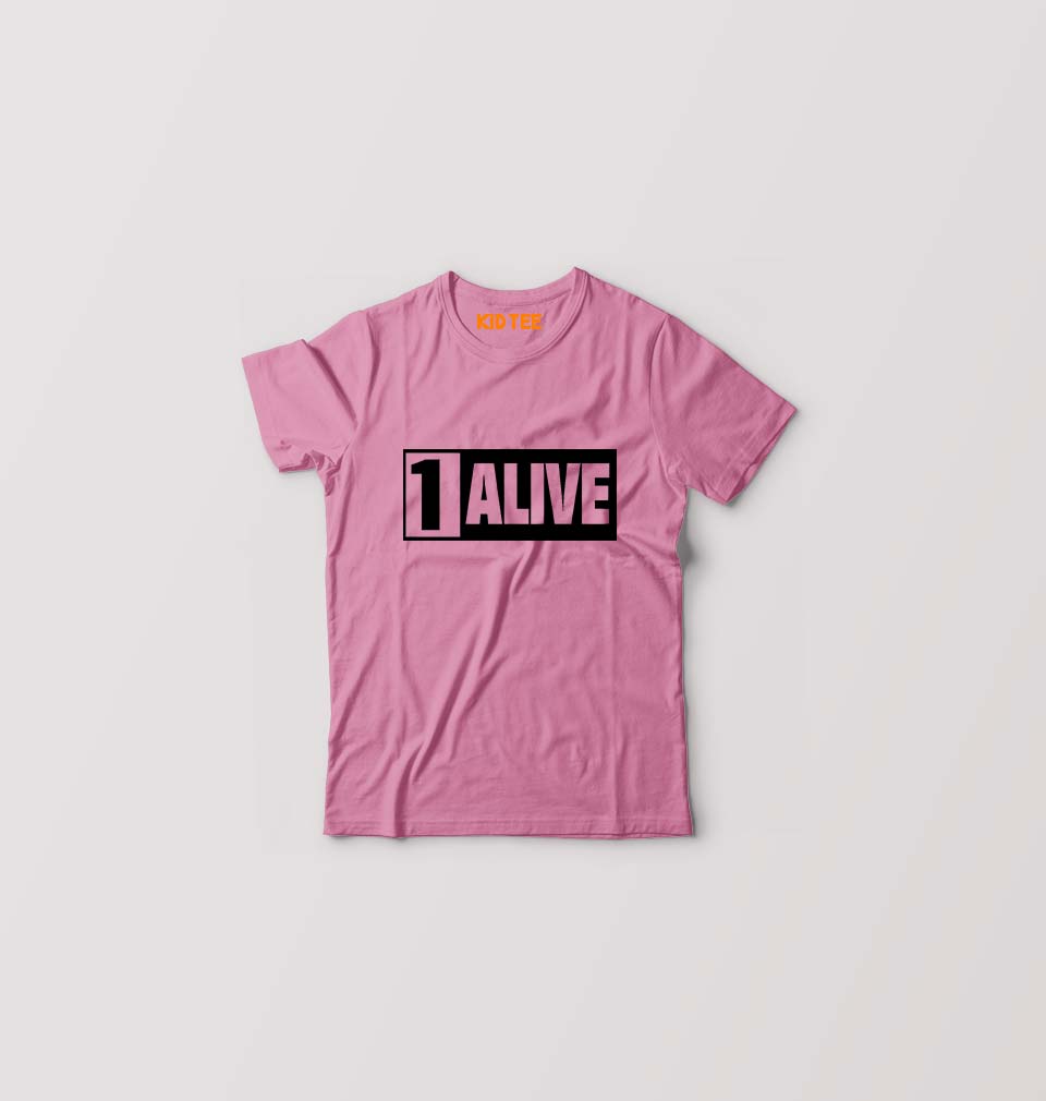 PUBG 1 Alive Kids T-Shirt for Boy/Girl-Pink-Ektarfa.online