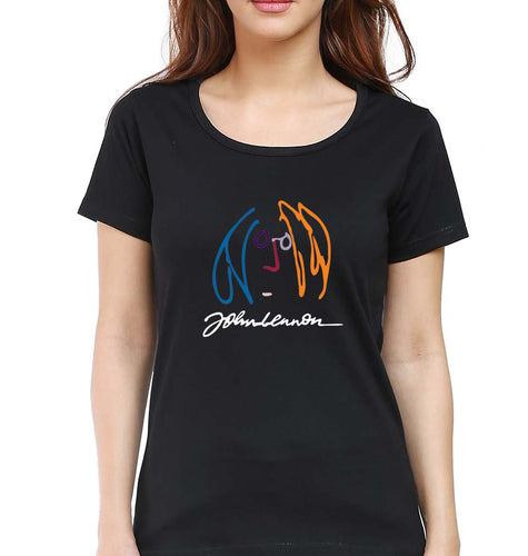 John Lennon T-Shirt for Women-Black-Ektarfa.online