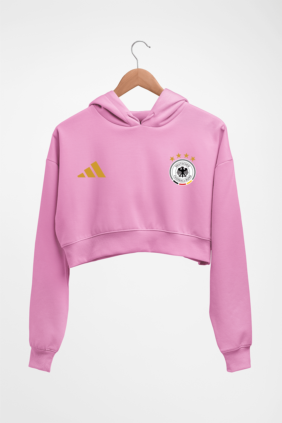 Germany Football Crop HOODIE FOR WOMEN-Light Baby Pink-Ektarfa.online