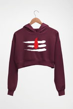 Load image into Gallery viewer, Shiva Tilak Crop HOODIE FOR WOMEN-Maroon-Ektarfa.online
