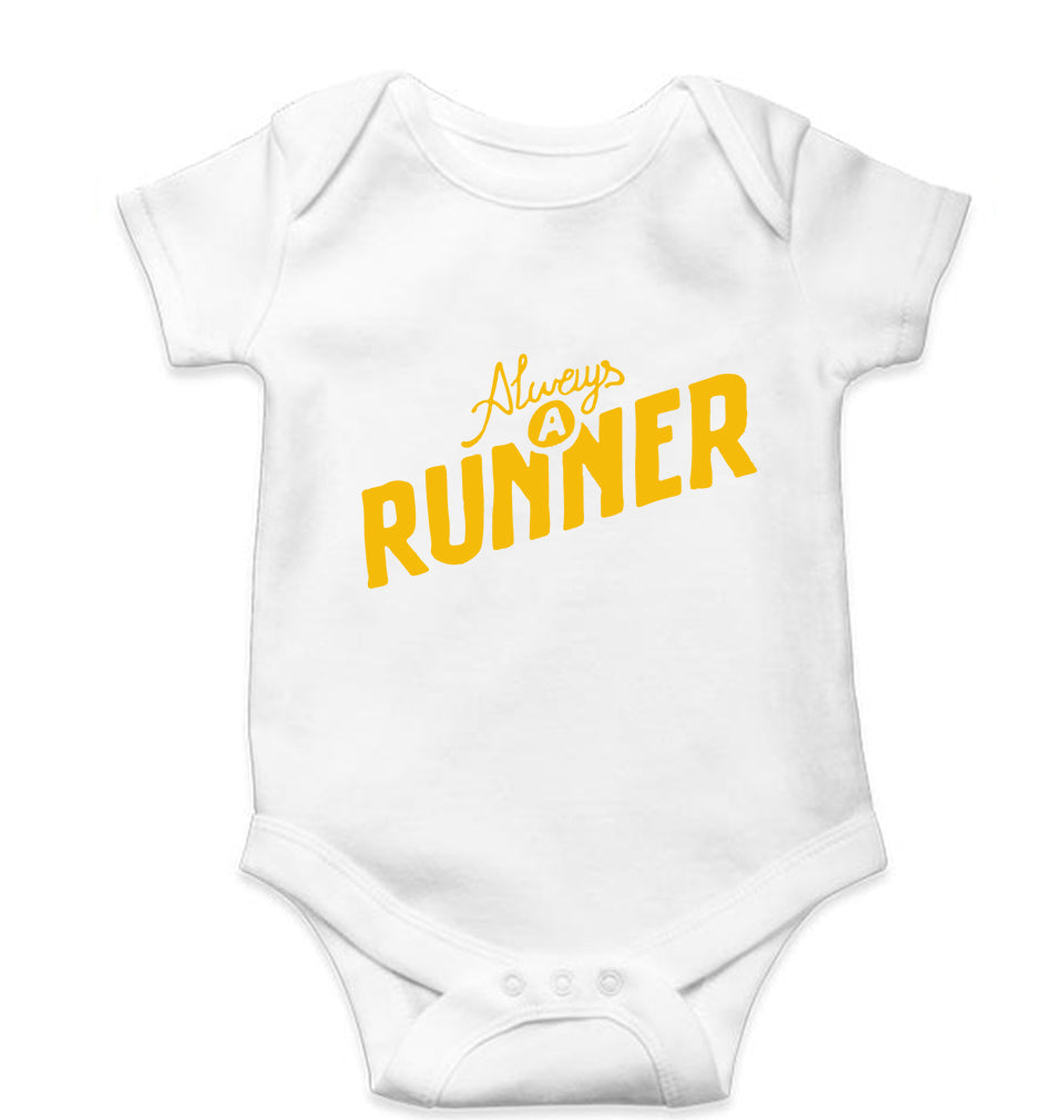 Runner Running Kids Romper For Baby Boy/Girl-0-5 Months(18 Inches)-White-Ektarfa.online