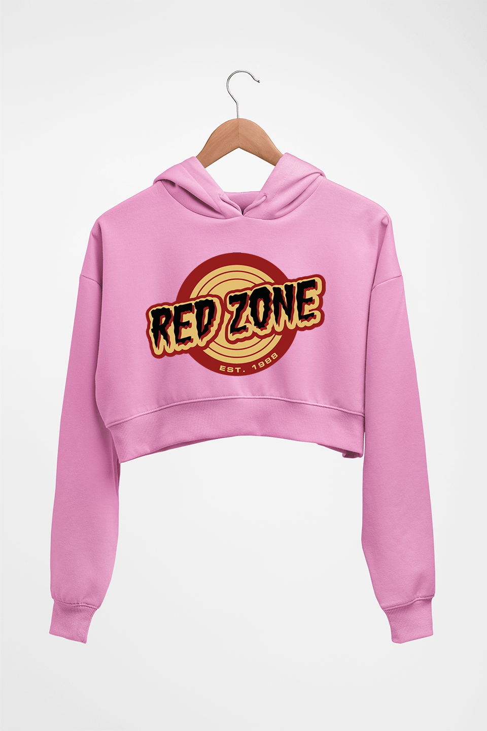 Red Zone Crop HOODIE FOR WOMEN-Light Baby Pink-Ektarfa.online