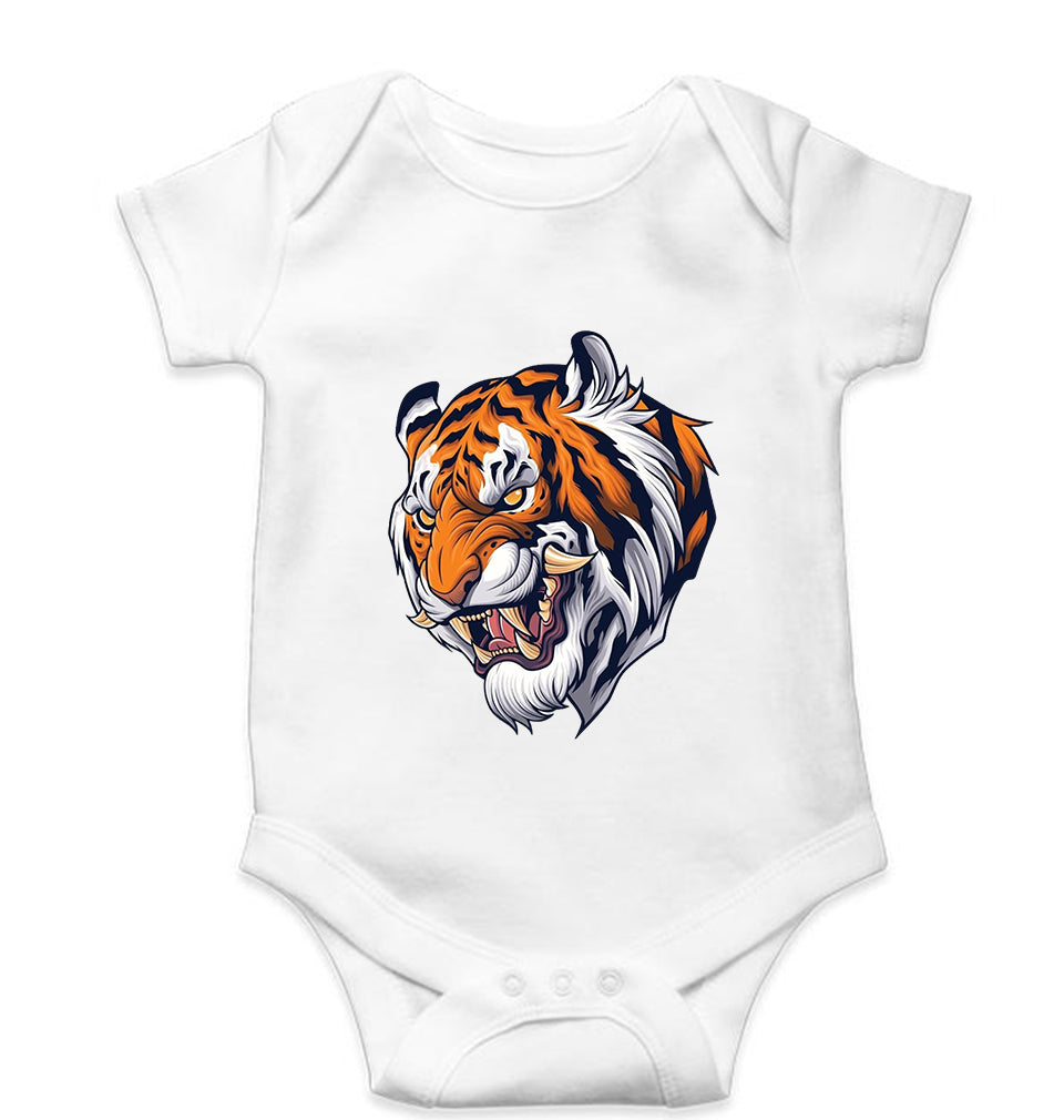 Tiger Kids Romper For Baby Boy/Girl-White-Ektarfa.online