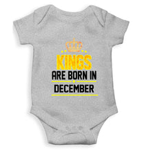 Load image into Gallery viewer, Kings Are Born In December Kids Romper For Baby Boy/Girl-0-5 Months(18 Inches)-Grey-Ektarfa.online
