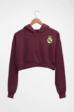 Load image into Gallery viewer, Real Madrid Logo Crop HOODIE FOR WOMEN-Maroon-Ektarfa.online
