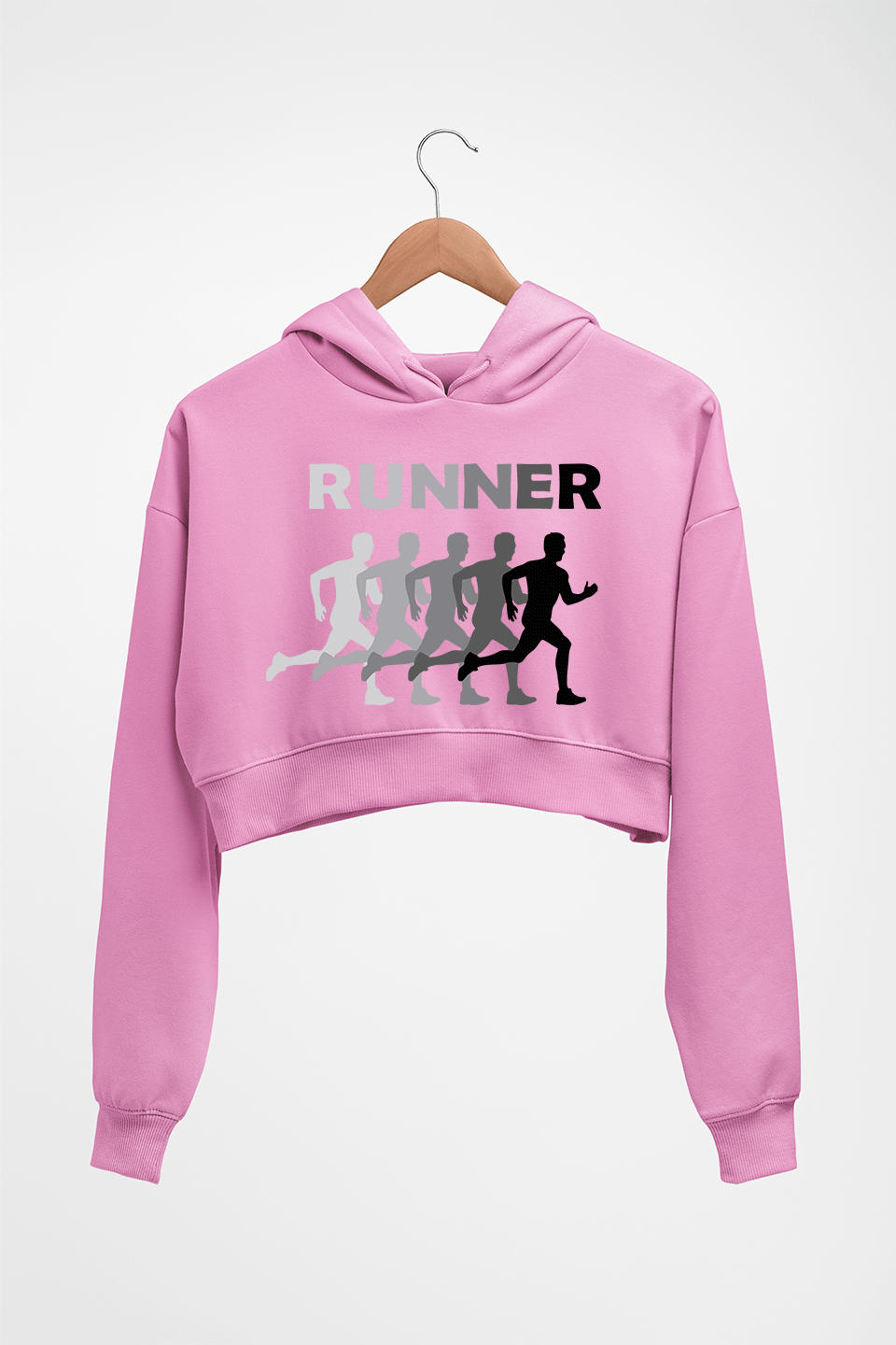 Runner Running Crop HOODIE FOR WOMEN-Light Baby Pink-Ektarfa.online