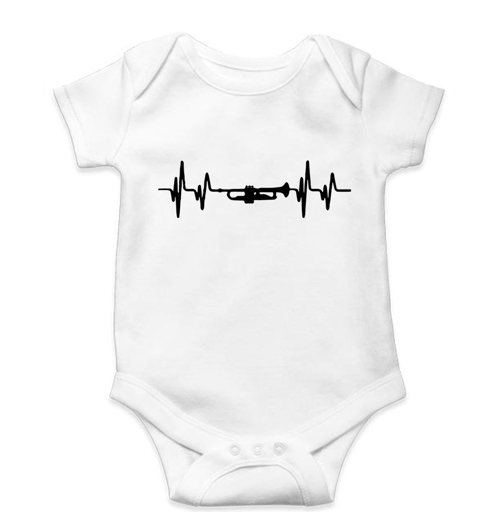 Trumpet Love Kids Romper For Baby Boy/Girl-0-5 Months(18 Inches)-White-Ektarfa.online