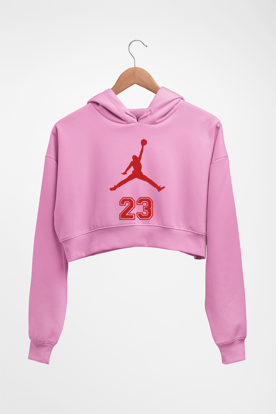 Michael Jordan Crop HOODIE FOR WOMEN-Light Baby Pink-Ektarfa.online