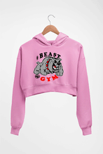 Load image into Gallery viewer, Beast Gym Funny Crop HOODIE FOR WOMEN-Light Baby Pink-Ektarfa.online
