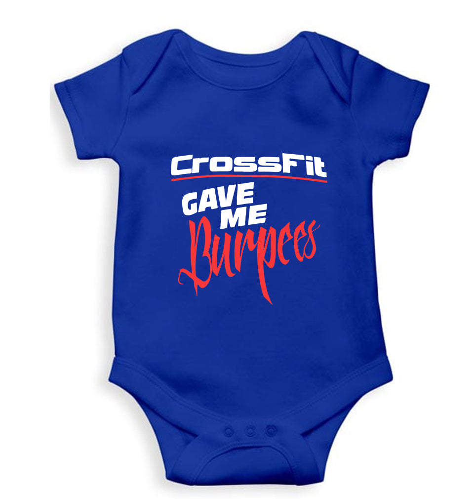 CrossFit Gym Burpees Kids Romper For Baby Boy/Girl-0-5 Months(18 Inches)-Royal Blue-Ektarfa.online