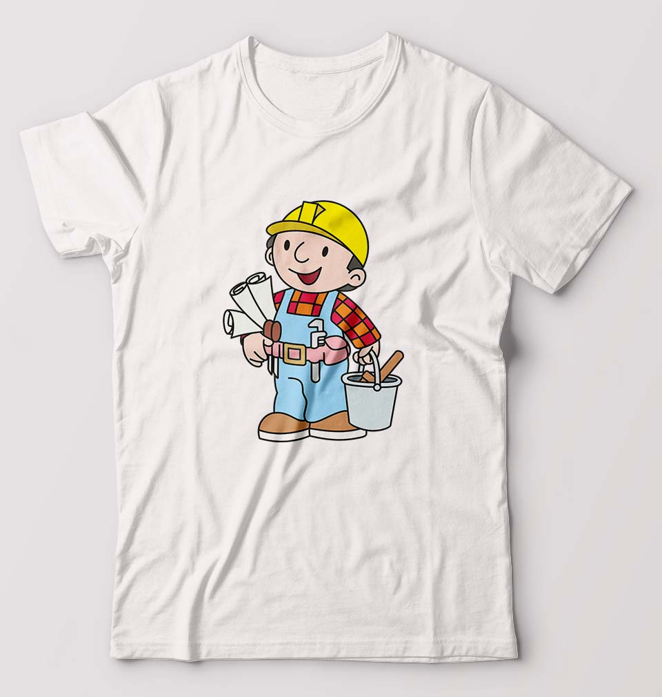 Bob the Builder T-Shirt for Men-White-Ektarfa.online