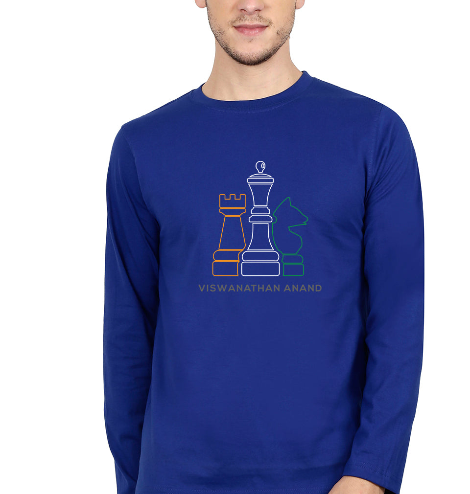 Viswanathan Anand Chess Full Sleeves T-Shirt for Men-Royal Blue-Ektarfa.online