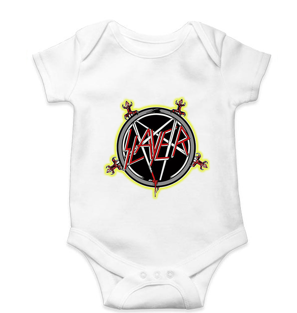 Slayer Kids Romper For Baby Boy/Girl-0-5 Months(18 Inches)-White-Ektarfa.online