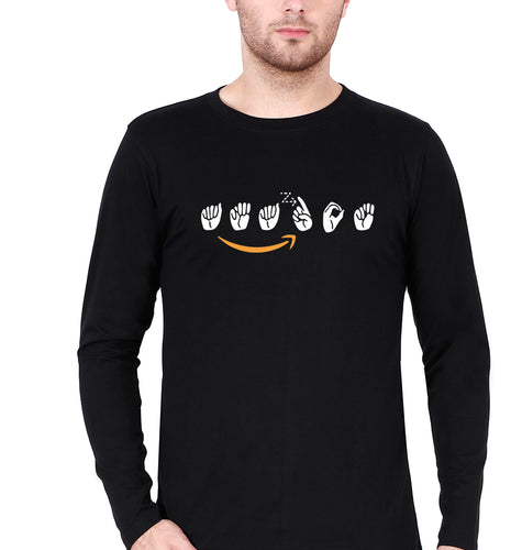 Amazon Full Sleeves T-Shirt for Men-Black-Ektarfa.online