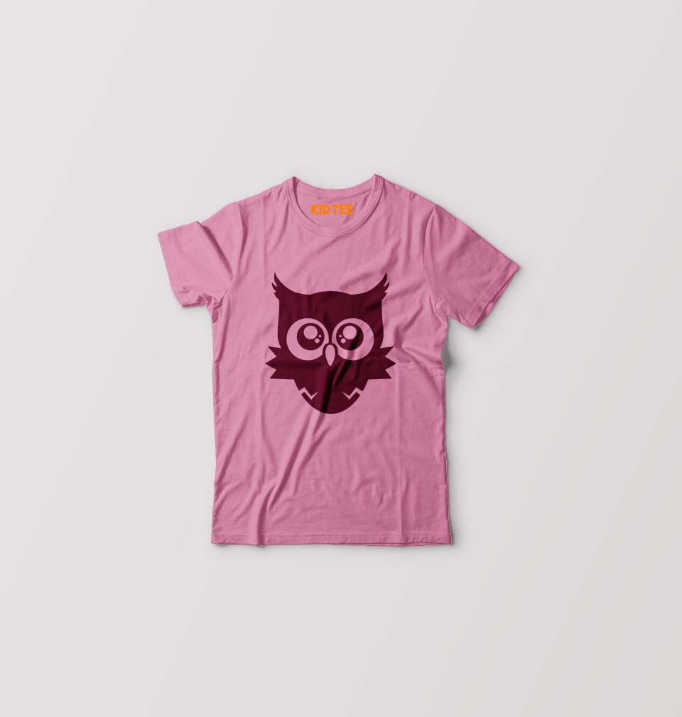 Cute Baby Owl Kids T-Shirt for Boy/Girl-Pink-Ektarfa.online