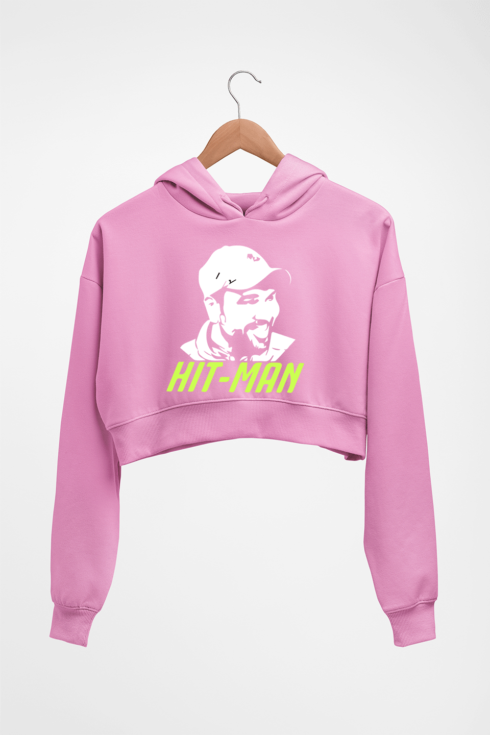 Rohit Sharma Crop HOODIE FOR WOMEN-Light Baby Pink-Ektarfa.online