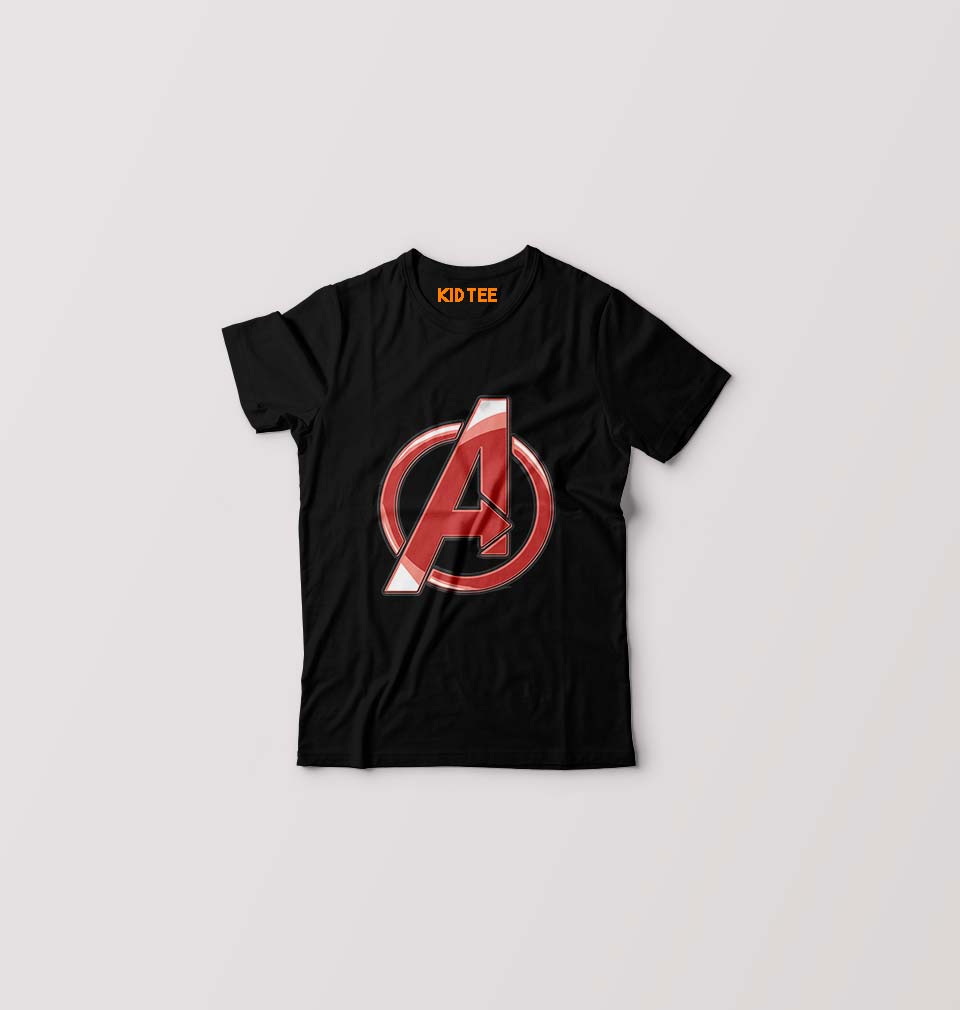 Avenger Logo Kids T-Shirt for Boy/Girl-Black-Ektarfa.online