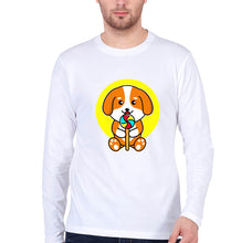 Load image into Gallery viewer, Puppy Full Sleeves T-Shirt for Men-White-Ektarfa.online
