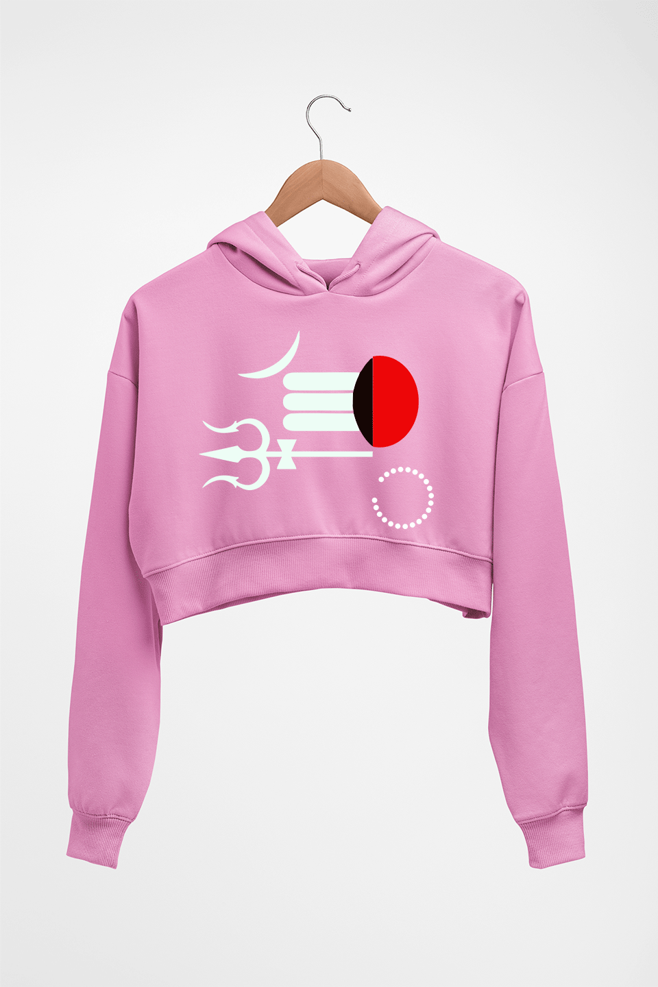 Mahakal Mahadev Bholenath Shiva Shivji Crop HOODIE FOR WOMEN-Light Baby Pink-Ektarfa.online