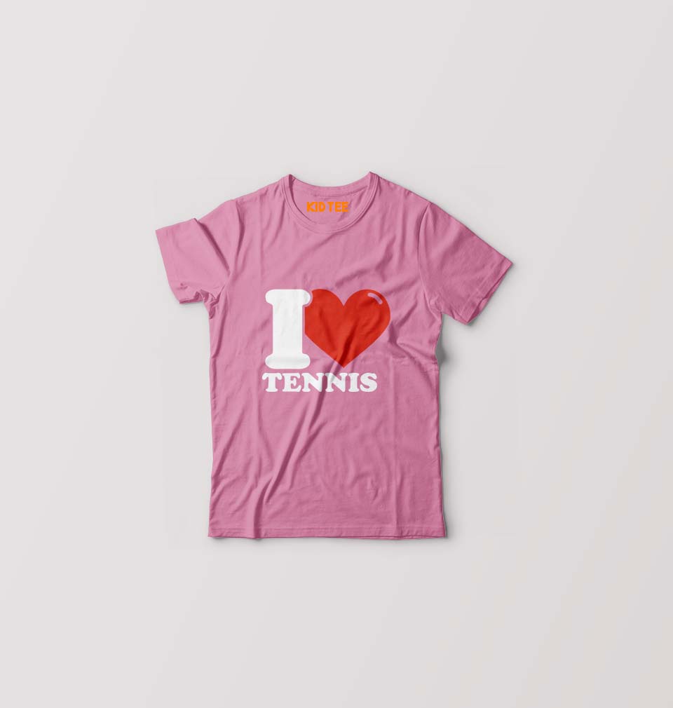 I Love Tennis Kids T-Shirt for Boy/Girl-Pink-Ektarfa.online