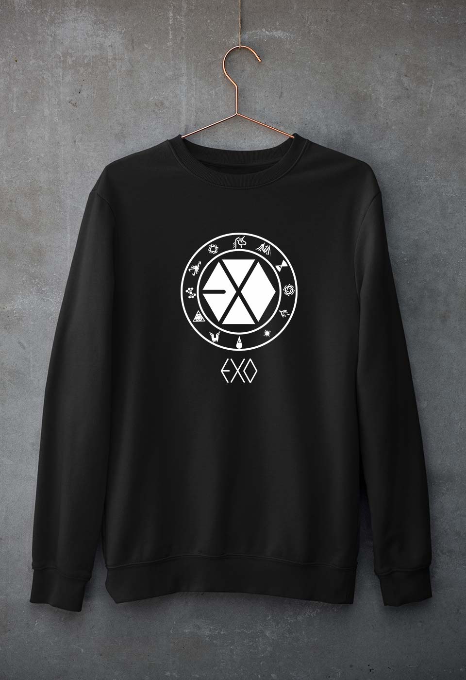 EXO Unisex Sweatshirt for Men/Women-Black-Ektarfa.online