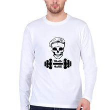 Load image into Gallery viewer, Gym Train Hard Full Sleeves T-Shirt for Men-White-Ektarfa.online
