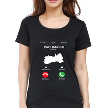 Load image into Gallery viewer, Pachmarhi Calling T-Shirt for Women-Black-Ektarfa.online

