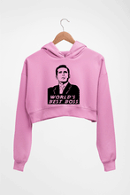 Load image into Gallery viewer, Michael Scott Best Boss Crop HOODIE FOR WOMEN-Light Baby Pink-Ektarfa.online
