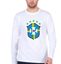 Load image into Gallery viewer, Brazil Football Full Sleeves T-Shirt for Men-White-Ektarfa.online
