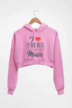 Load image into Gallery viewer, Love Music Piano Crop HOODIE FOR WOMEN-Light Baby Pink-Ektarfa.online
