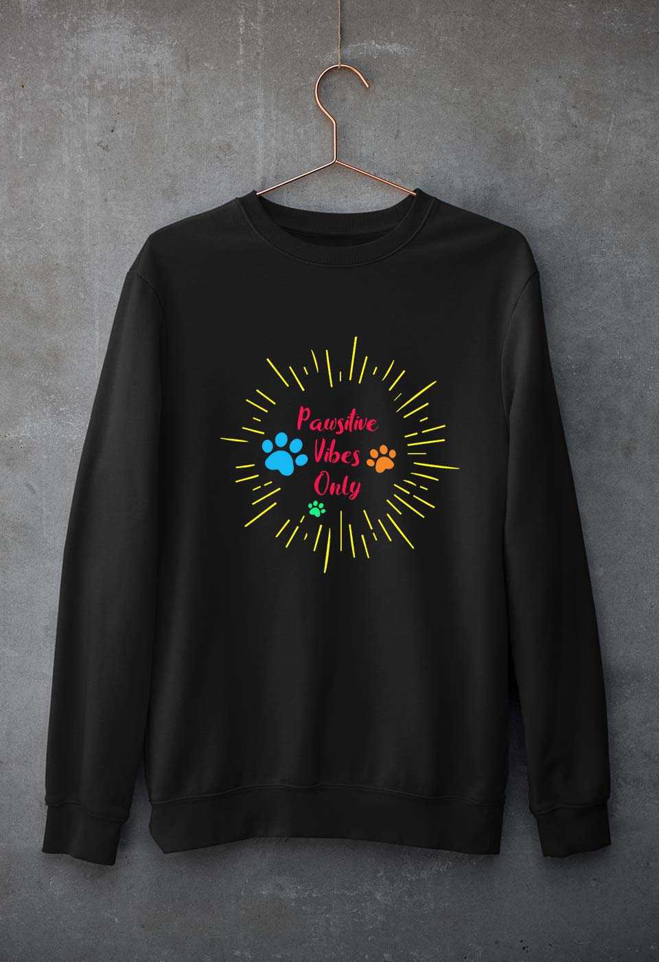 Dog Positive Vibes Unisex Sweatshirt for Men/Women-Black-Ektarfa.online