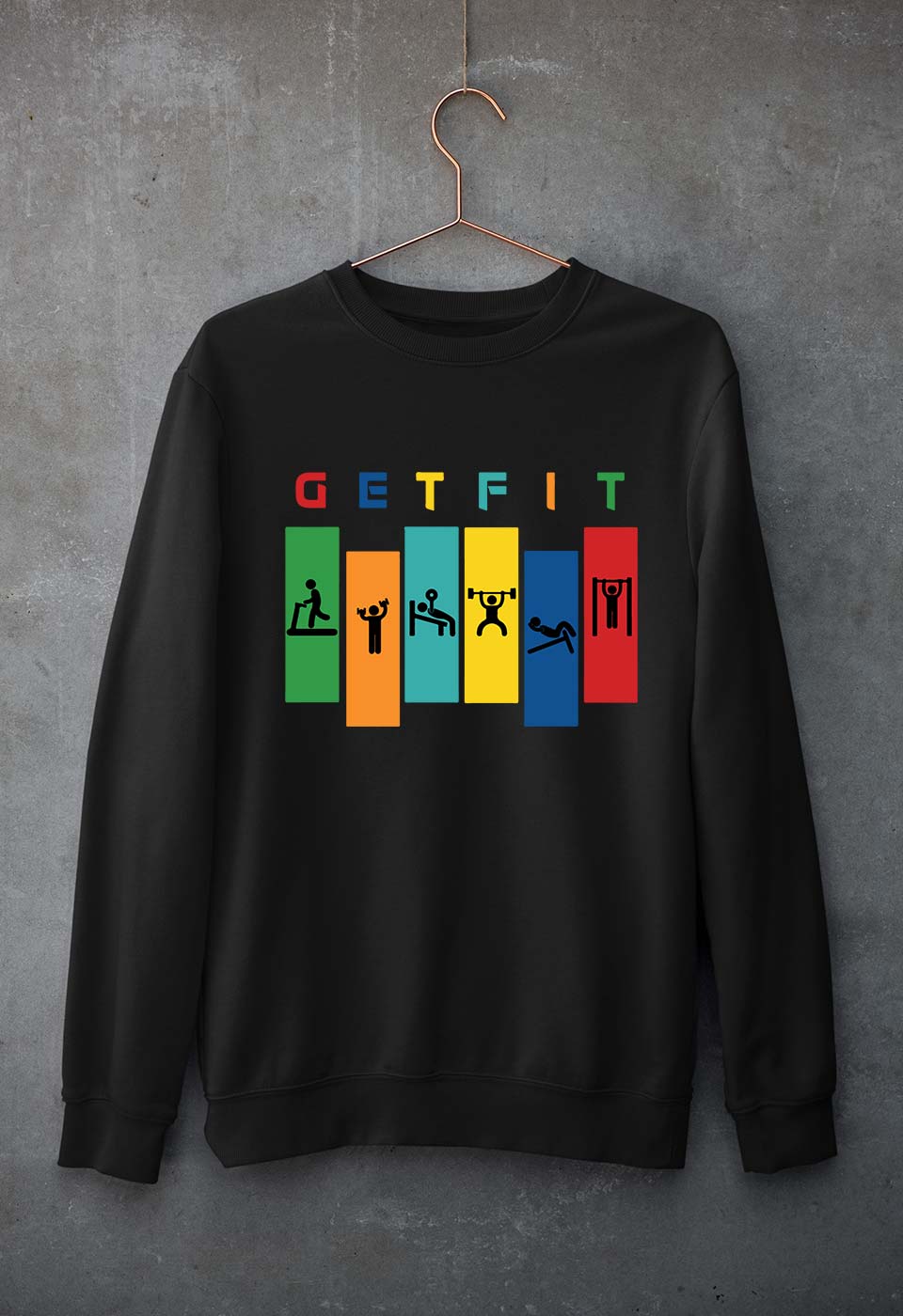 Gym Unisex Sweatshirt for Men/Women-Black-Ektarfa.online
