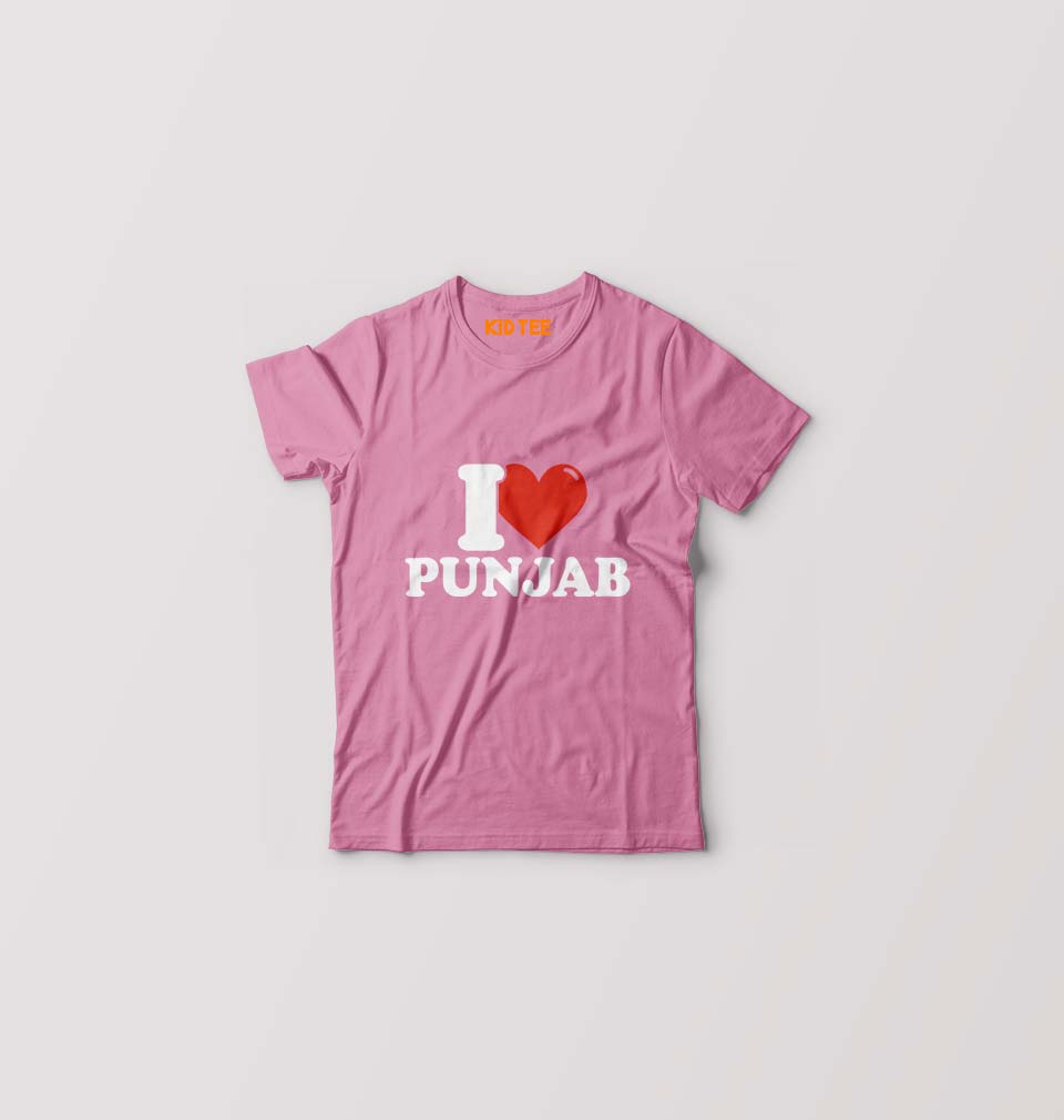 I Love Punjab Kids T-Shirt for Boy/Girl-Pink-Ektarfa.online