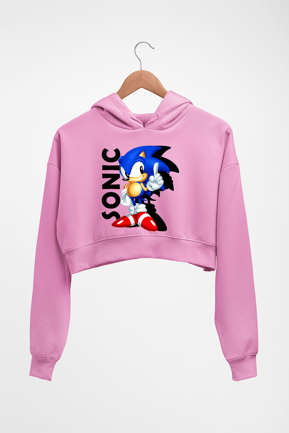 Sonic Crop HOODIE FOR WOMEN-Light Baby Pink-Ektarfa.online
