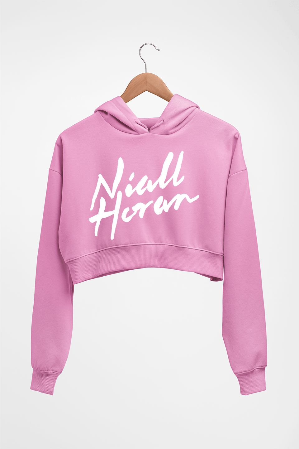 Niall Horan Crop HOODIE FOR WOMEN-Light Baby Pink-Ektarfa.online
