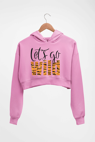 Lets Go Wild Crop HOODIE FOR WOMEN-Light Baby Pink-Ektarfa.online