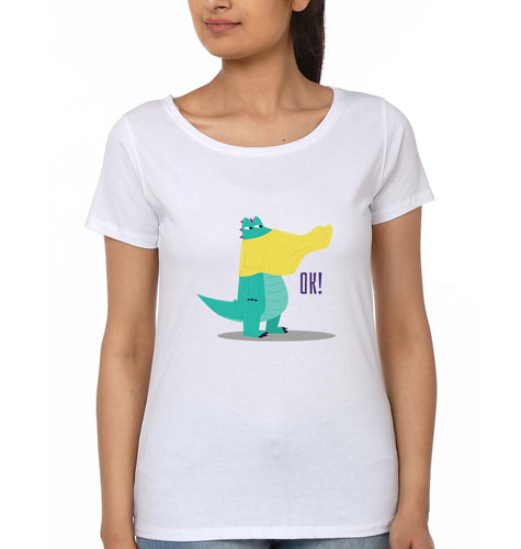 Crocodile T-Shirt for Women-White-Ektarfa.online