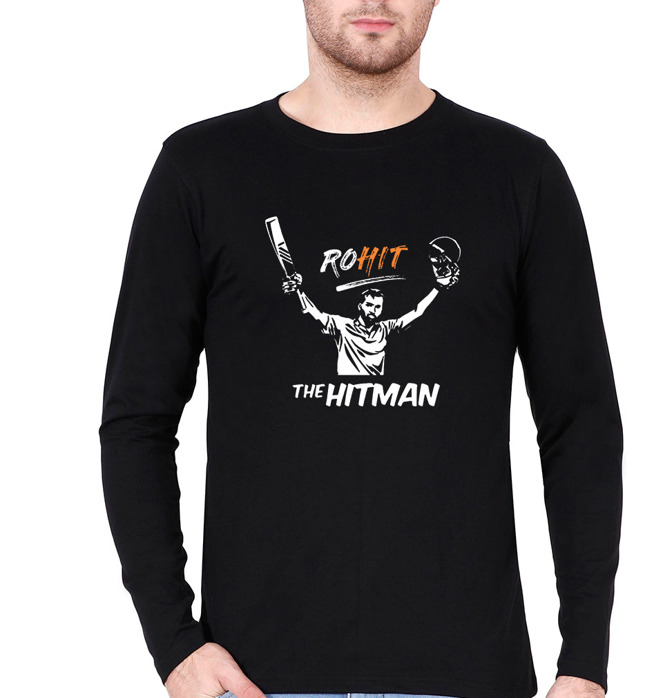 Rohit Sharma Full Sleeves T-Shirt for Men-Black-Ektarfa.online