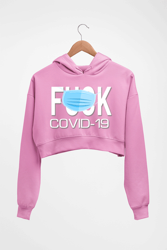 Covid 19 Crop HOODIE FOR WOMEN-Light Baby Pink-Ektarfa.online